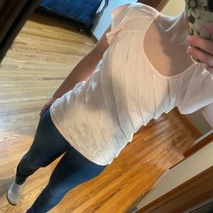 Ab studio, light pink frilly shirt. Size small